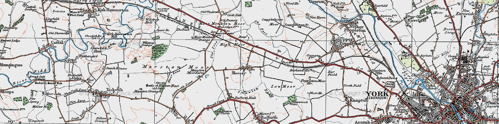 Old map of Hessay in 1924