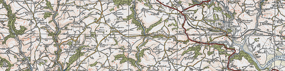 Old map of Hessenford in 1919