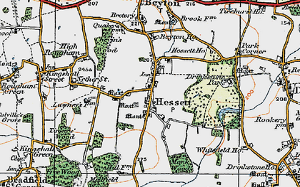 Old map of Hessett in 1921
