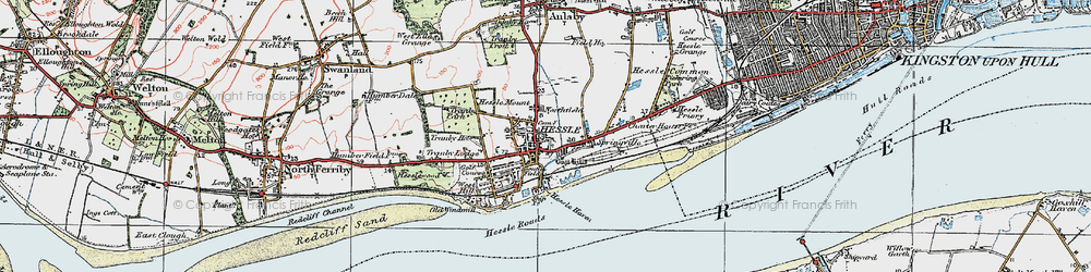 Old map of Hessle in 1924