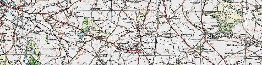 Old map of Hessle in 1925