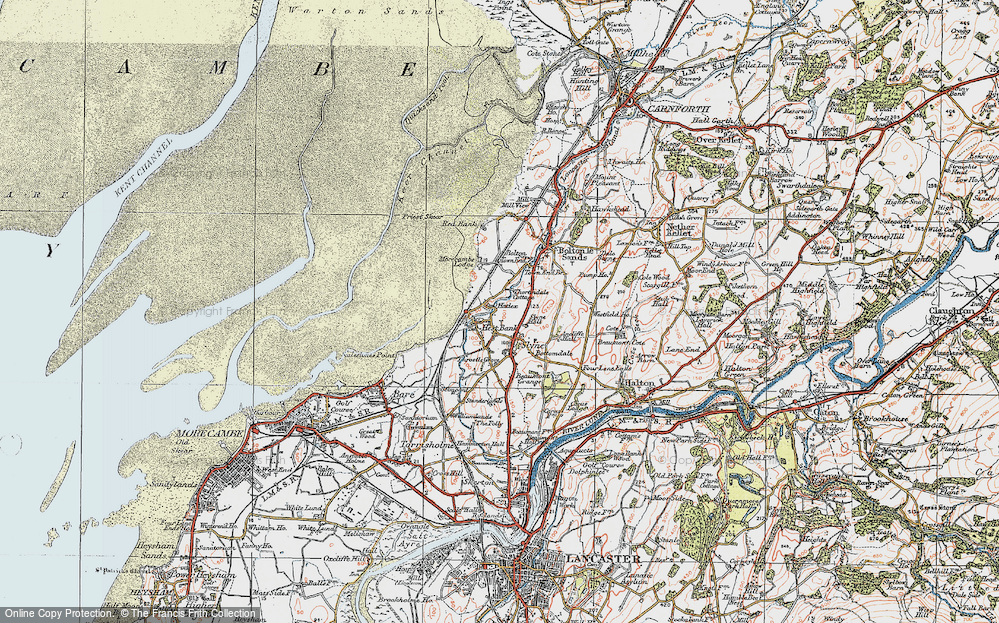 Old Map of Hest Bank, 1924 in 1924