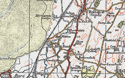 Old map of Hest Bank in 1924