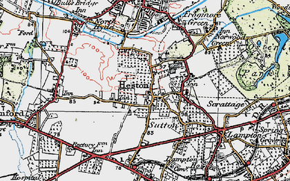 Old map of Heston in 1920