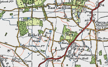 Old map of Hethel in 1922