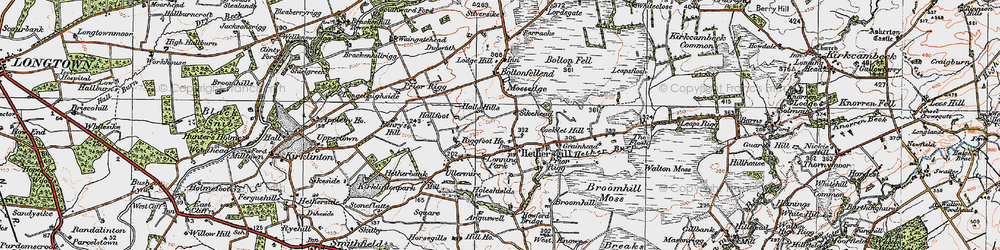 Old map of Broomhill Moss in 1925