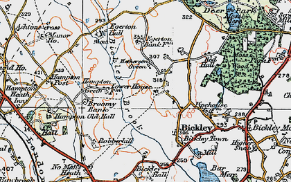 Old map of Bickley Brook in 1921