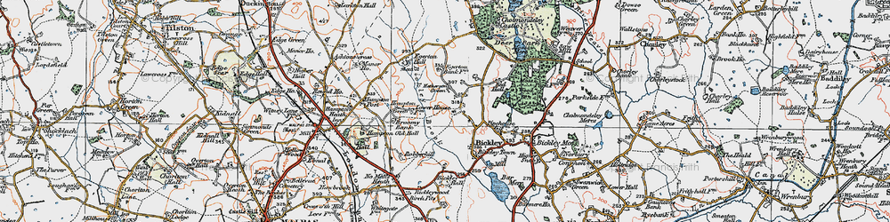 Old map of Bickley Brook in 1921