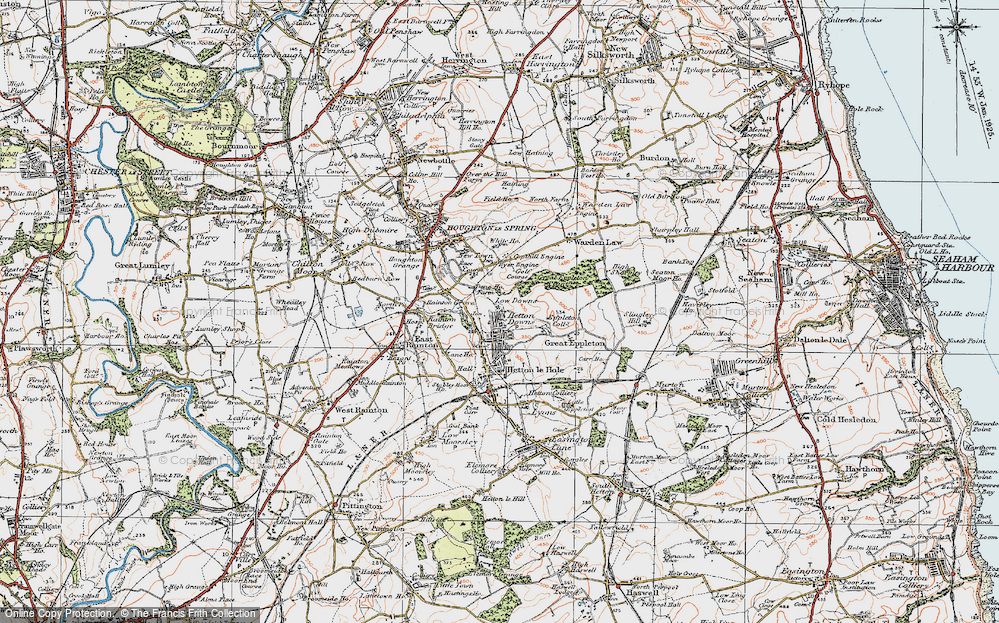 Old Map of Hetton Downs, 1925 in 1925