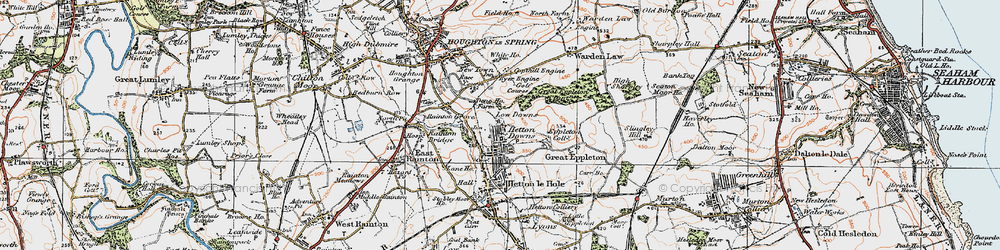 Old map of Hetton Downs in 1925