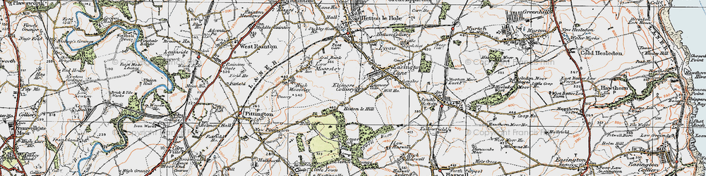 Old map of Hetton-le-Hill in 1925