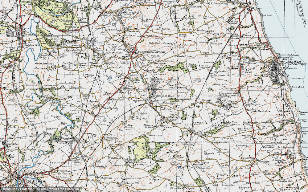 Old Map of Hetton-Le-Hole, 1925 in 1925