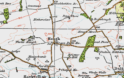 Old map of Blackheddon Br in 1925