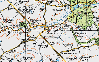 Old map of Ubbeston in 1921