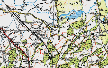 Old map of Hever in 1920