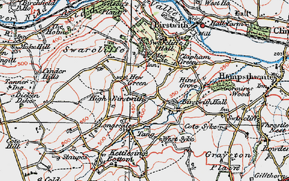 Old map of Hew Green in 1925