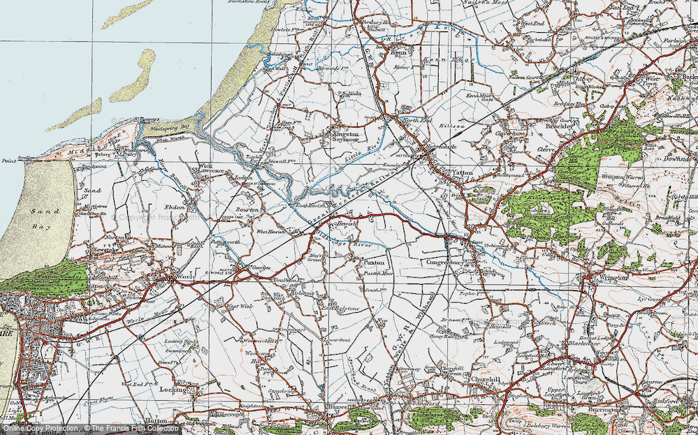 Old Map of Hewish, 1919 in 1919