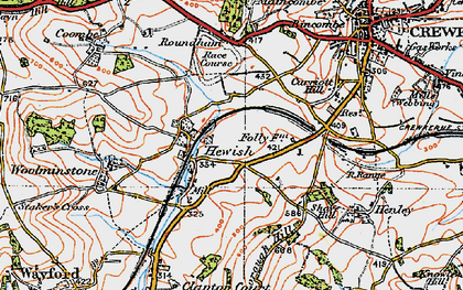Old map of Hewish in 1919