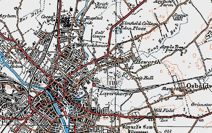 Old map of Heworth in 1924
