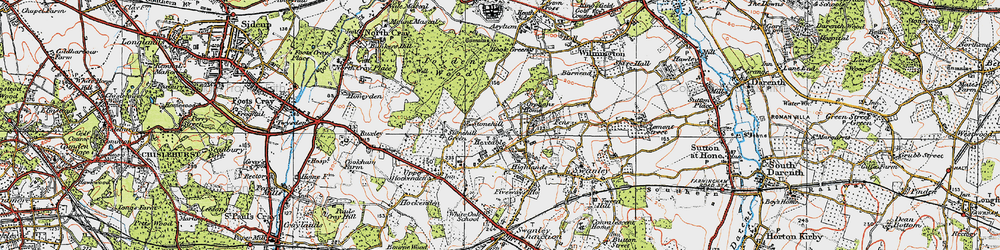 Old map of Hextable in 1920