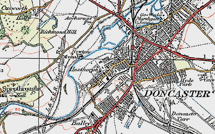Old map of Hexthorpe in 1923