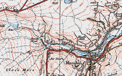 Old map of Buckstones Moss in 1924