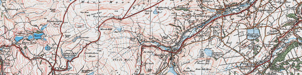 Old map of Hey Green in 1924