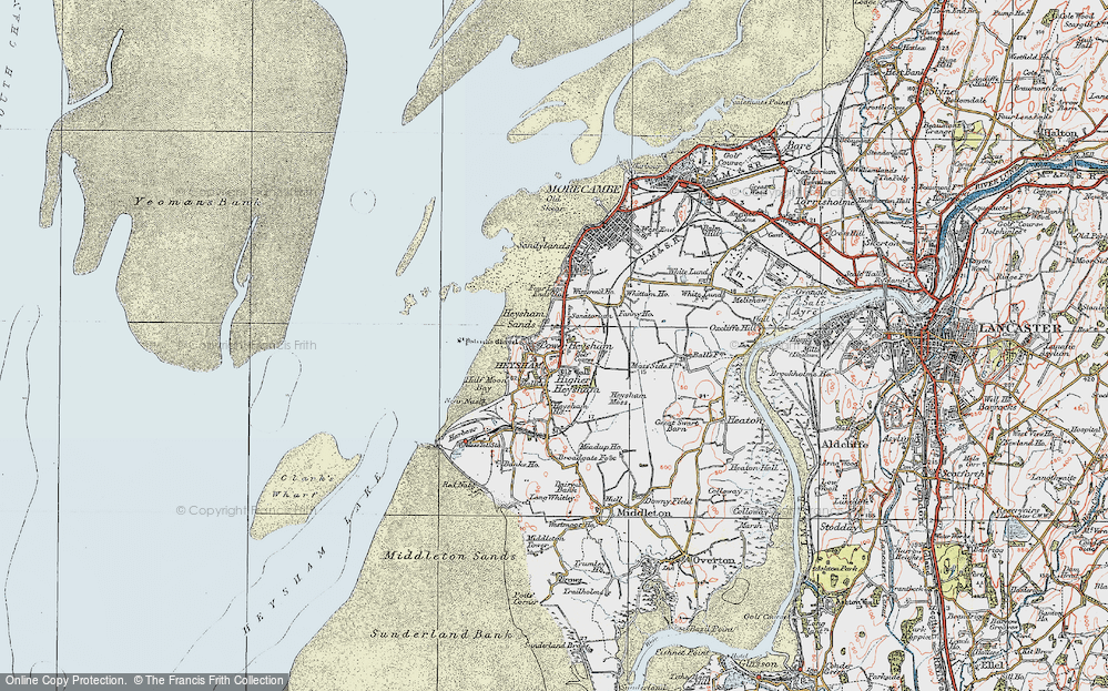 Old Map of Heysham, 1924 in 1924