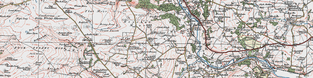Old map of Heyshaw in 1925