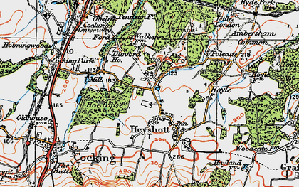 Old map of Heyshott in 1919