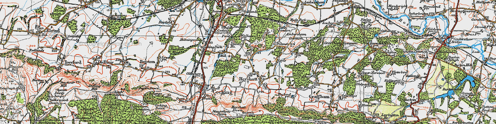 Old map of Heyshott Green in 1919