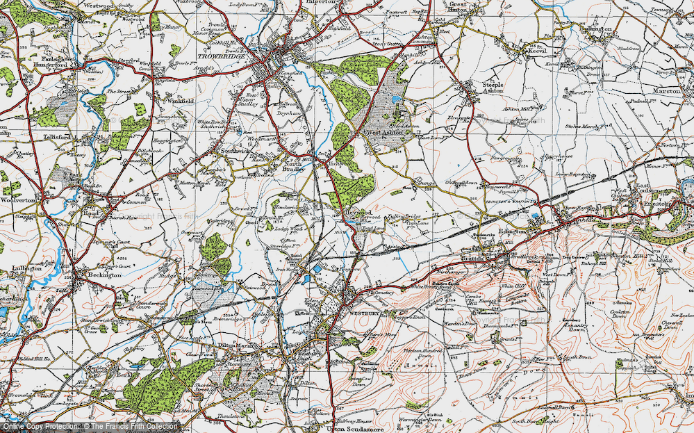 Old Map of Historic Map covering Clanger Wood in 1919