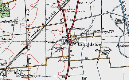 Old map of Hibaldstow in 1923