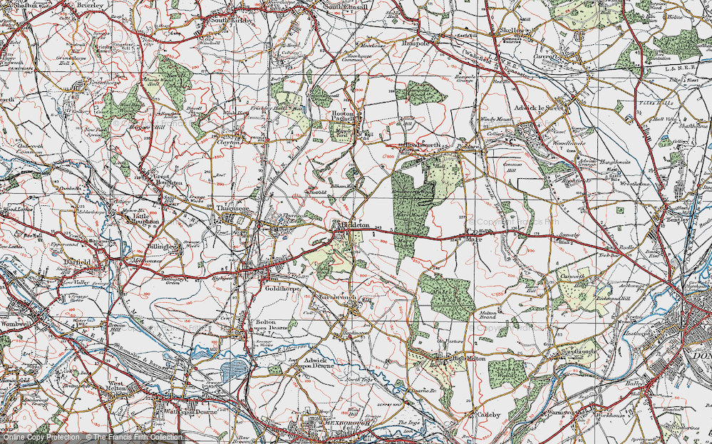 Old Map of Hickleton, 1924 in 1924