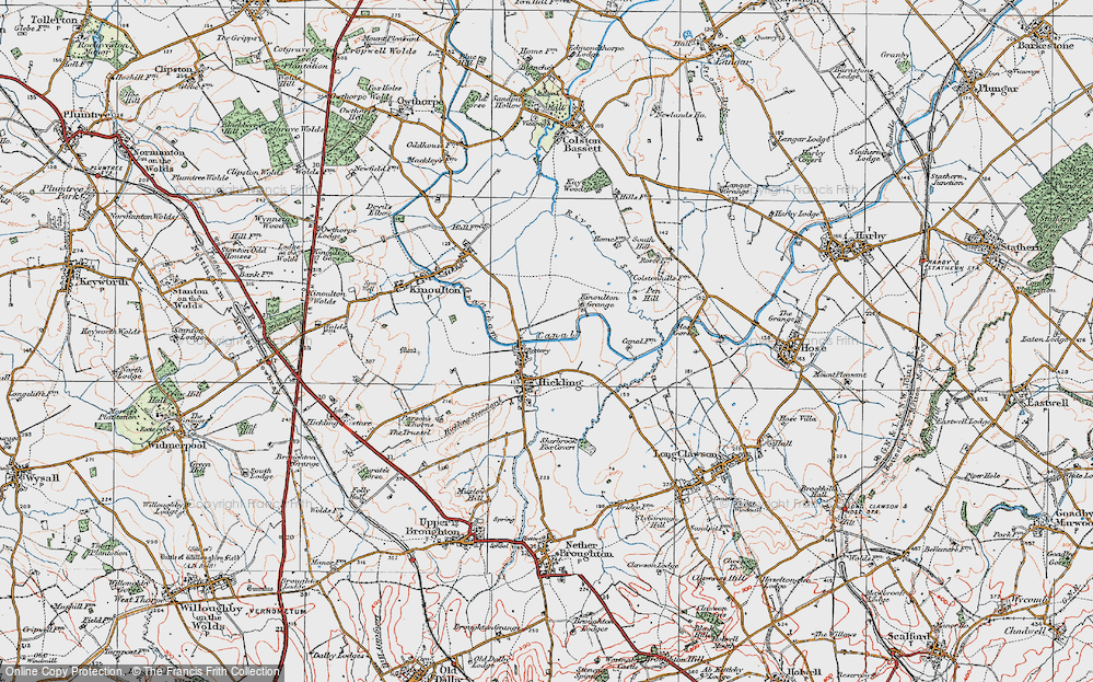 Old Map of Hickling, 1921 in 1921