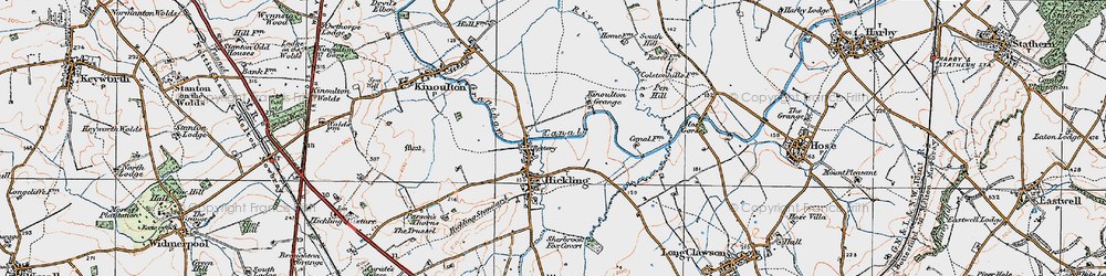Old map of Hickling in 1921