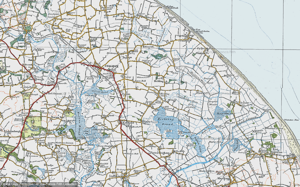 Old Map of Hickling Green, 1922 in 1922