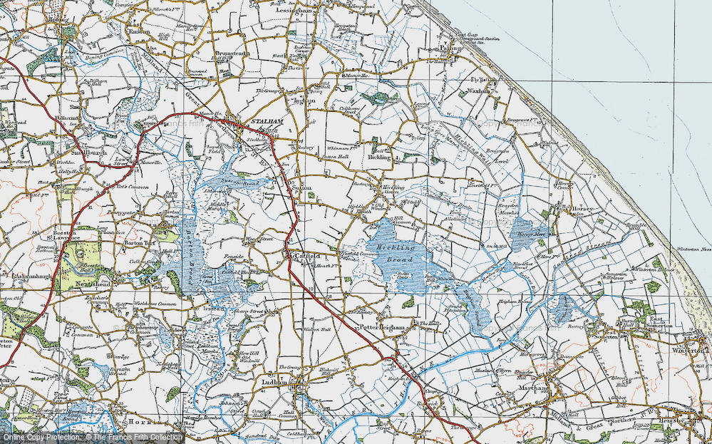 Old Map of Hickling Heath, 1922 in 1922