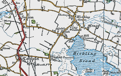 Old map of Hickling Heath in 1922