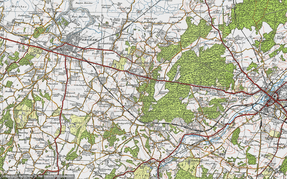 Old Map of Hickmans Green, 1921 in 1921