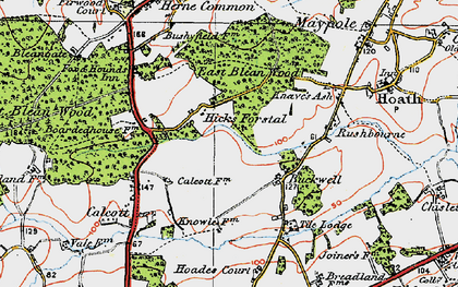 Old map of Hicks Forstal in 1920