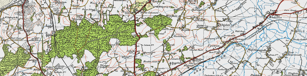 Old map of Hicks Forstal in 1920
