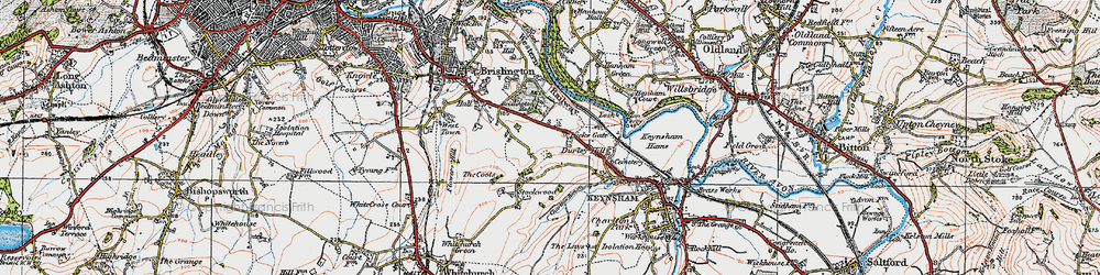 Old map of Hicks Gate in 1919