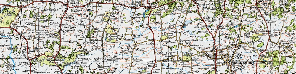 Old map of Hickstead in 1920