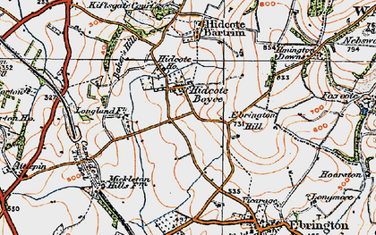 Old map of Hidcote Boyce in 1919