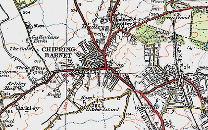 Old map of High Barnet in 1920