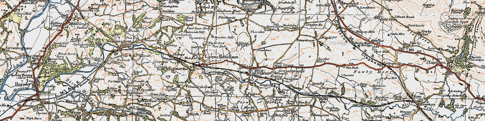 Old map of High Bentham in 1924
