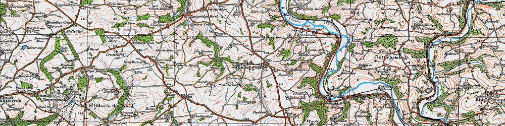 Old map of Wooton in 1919