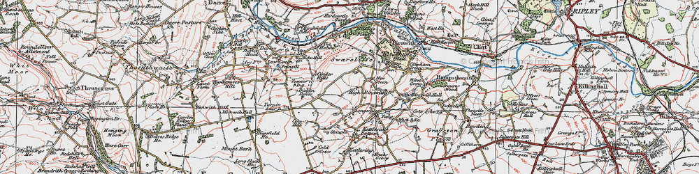 Old map of High Birstwith in 1925