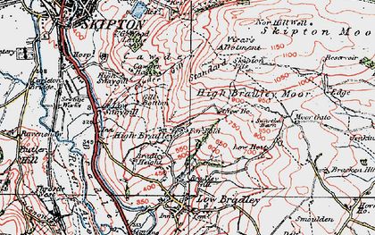 Old map of High Bradley in 1925